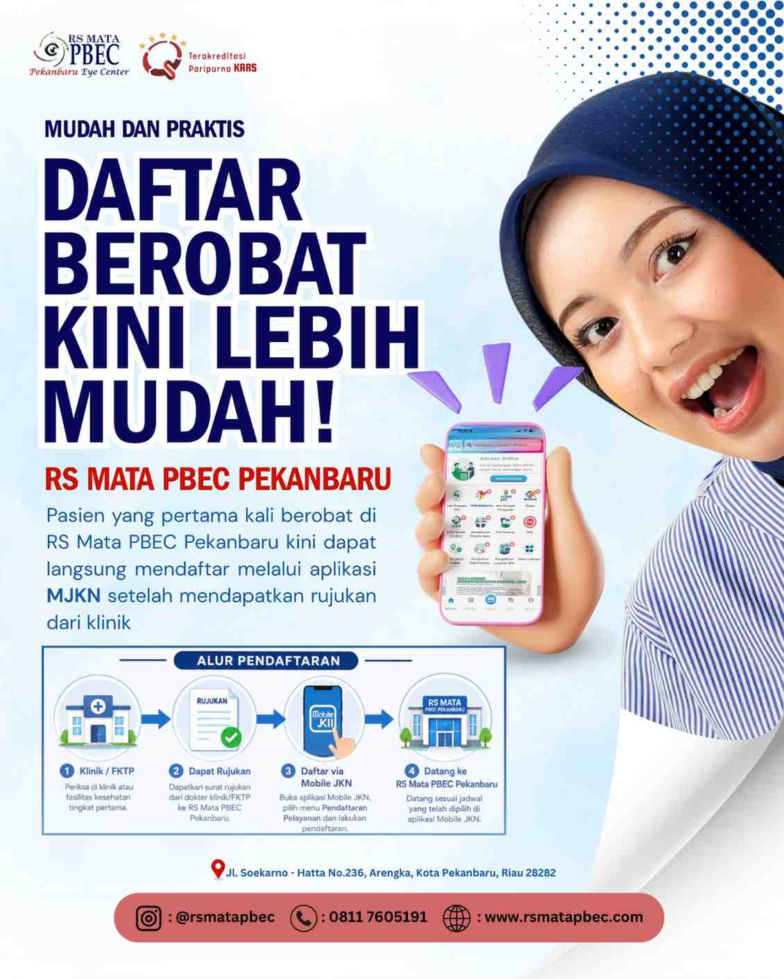 Pasien Baru Kini Bisa Langsung Mendaftar Melalui Mobile JKN di RS Mata PBEC Pekanbaru