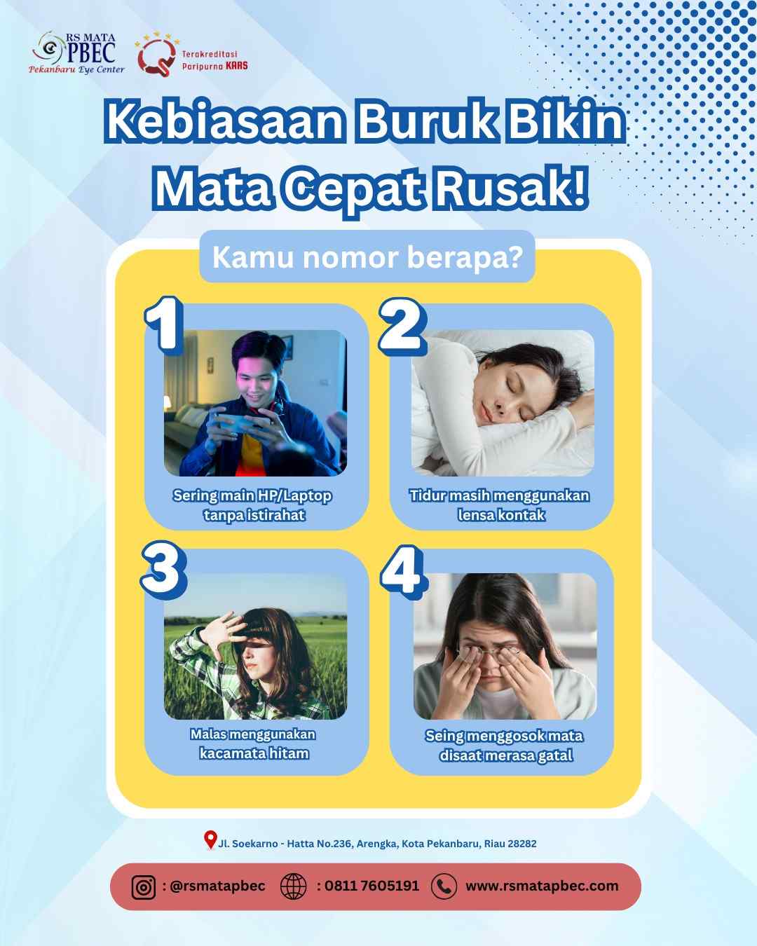 4 Kebiasaan Buruk yang Bisa Membuat Mata Cepat Rusak